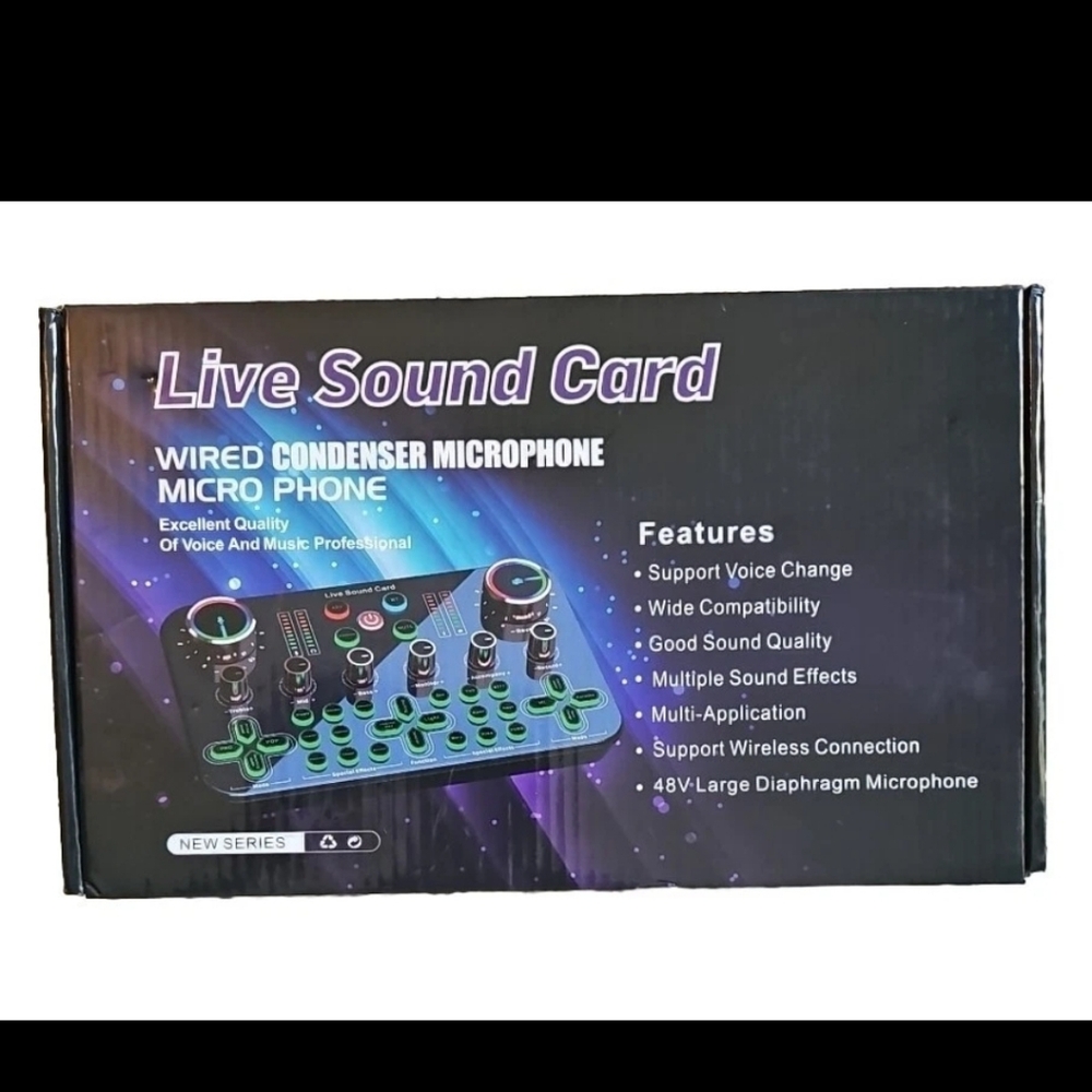 New Live Sound Card Wired Condenser Microphone